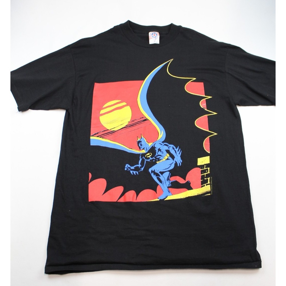 VINTAGE Single Stitch Batman T-Shirt United Stars of America XL Pre-owned